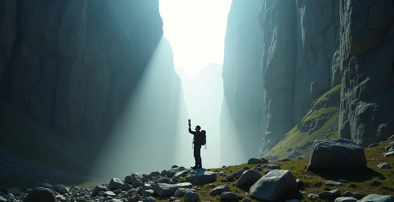 Tiefes Schweizer Bergtal zeigt Canyon-Effekt für GPS-Signale