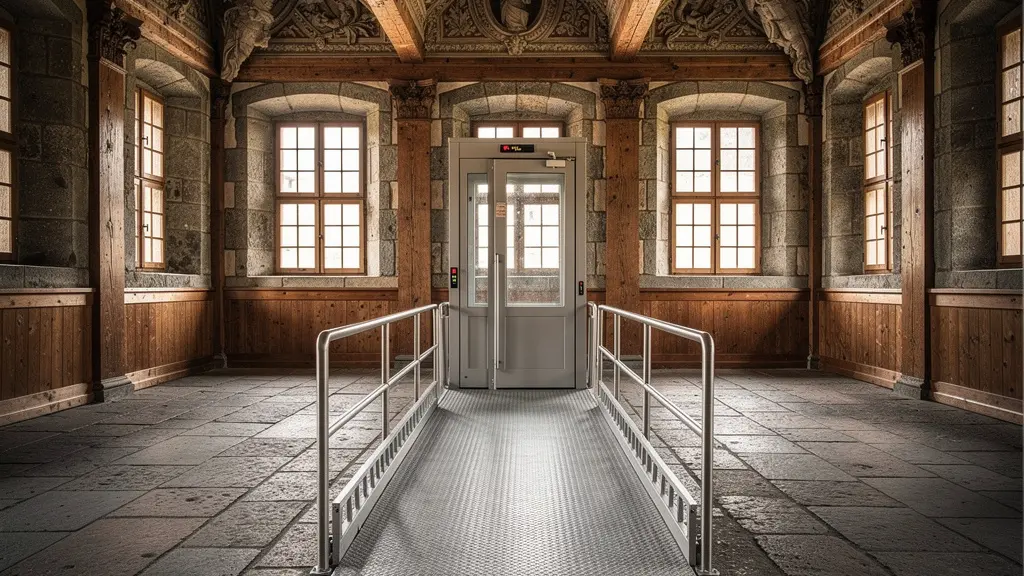 Historisches Bürogebäude mit modernen barrierefreien Anpassungen ohne Eingriff in die Bausubstanz