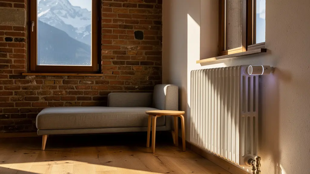 Smart Home Heizungssteuerung in renoviertem Altbau mit modernem Thermostat