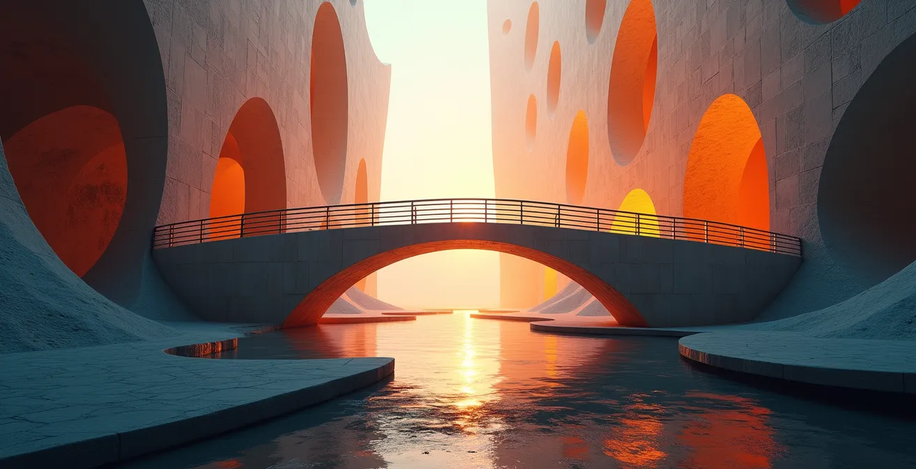 Geschäftsleute beim Networking-Event in Zürich mit digitalen und physischen Elementen