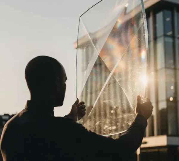 Schweizer Bankgebäude mit schützendem Glasschild symbolisiert Einlagensicherung