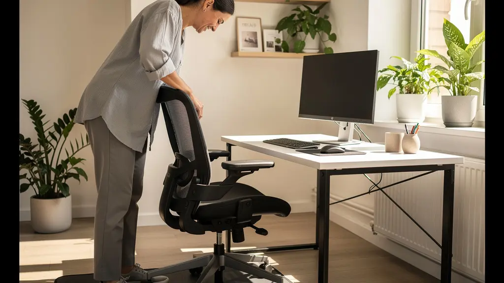 Ergonomischer Arbeitsplatz mit Sicherheitshinweisen